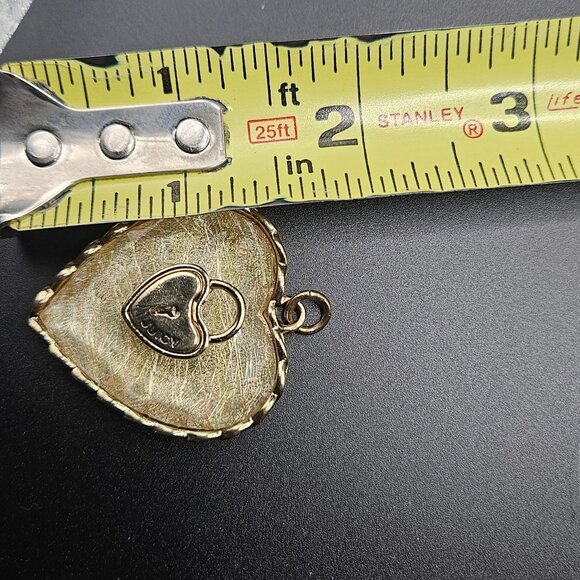 Vintage Juicy Couture Pendant Layered Crystal Heart Lock Gold Tone Trim Y2K - Picture 9 of 9